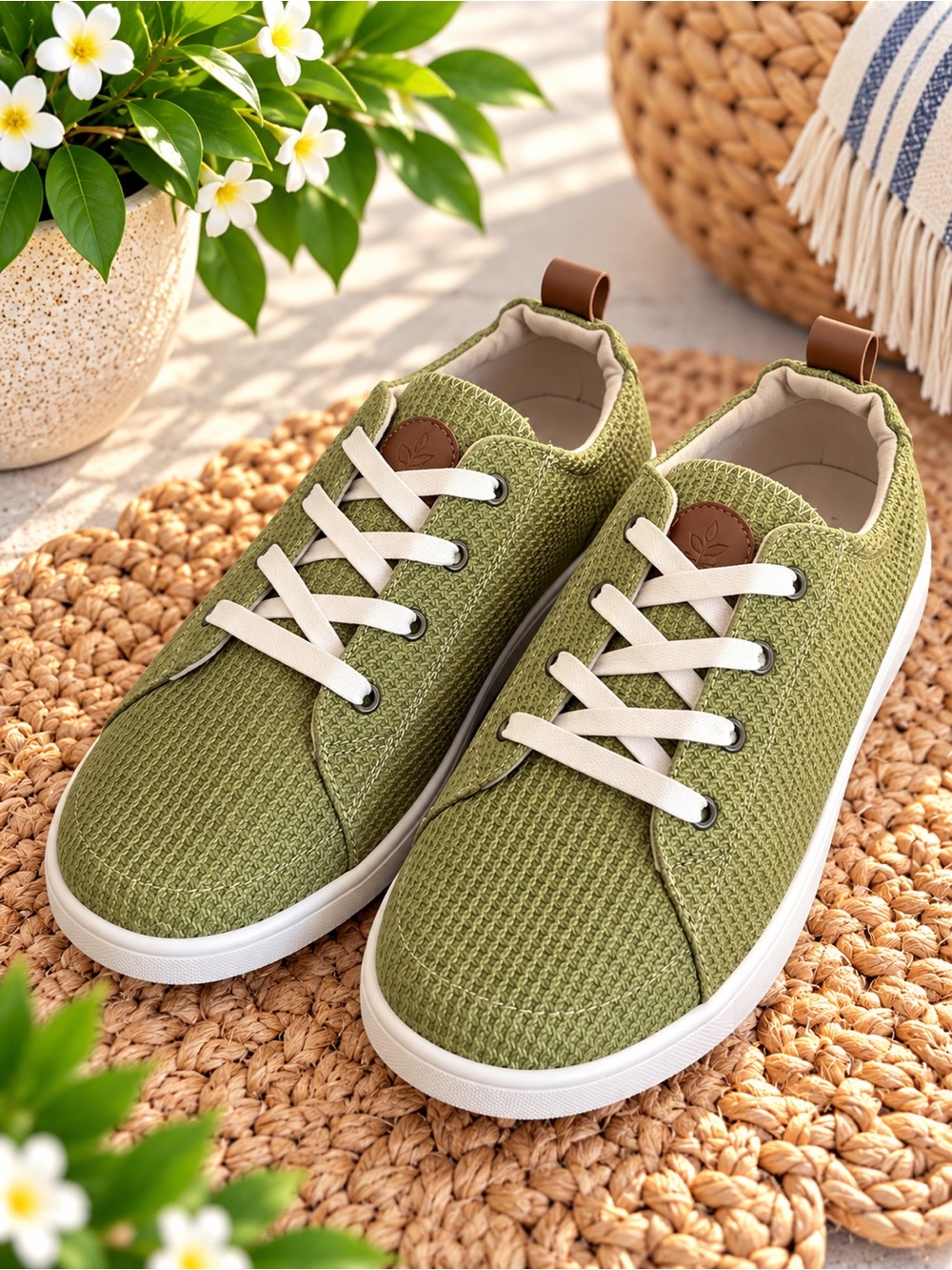 Revitalign Ophelia Quilted Olive Green Casual Sneakers Women’s Size 9 #85